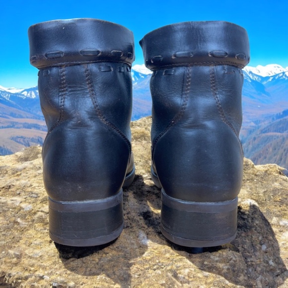 L.L.Bean Women’s 9.5 Combat Boots Brown Leather Lace Up Hiking Trail Durable - Picture 7 of 8